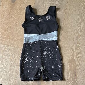More Than Magic Black and Silver Star Dance or gymnastics Costume